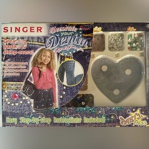 Singer Decorate Your Denim Party Pack: Iron & Sew On Denim Decorations Brand New